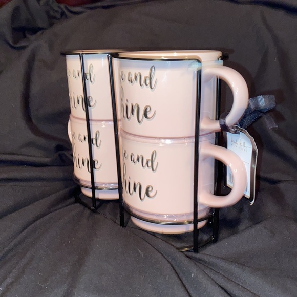 Stacking mug set,NWT, Rise & shine 4 piece set, glass/ceramic - Picture 8 of 14
